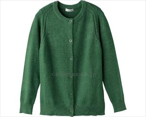 もちもち地柄丸洗いカーディガン / 820354-41　M～L　グリーン【販売単位:1】(cm-489055)(cm-48905