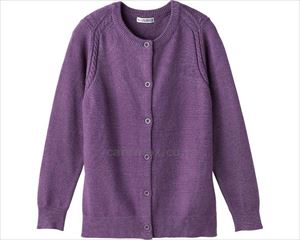もちもち地柄丸洗いカーディガン / 820354-51　M～L　パープル【販売単位:1】(cm-489056)(cm-48905