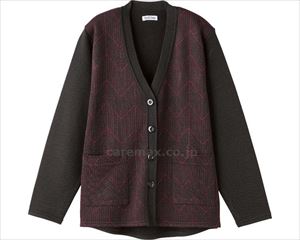 あったからくらくV首カーディガン / 820415-21　M～L　ボルドー【販売単位:1】(cm-489392)(cm-4893