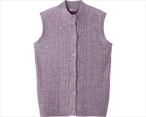 背フリーススタンド衿ベスト / 820421-21　M～L　パープル【販売単位:1】(cm-489416)(cm-489416)