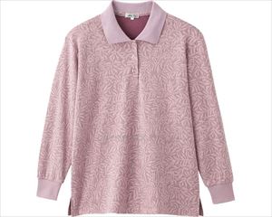 ジャカードポロシャツ / 820300-01　M～L　ローズ【販売単位:1】(cm-489671)(cm-489671)[1枚]