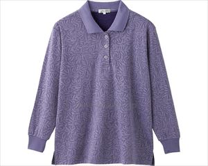 ジャカードポロシャツ / 820300-21　M～L　パープル【販売単位:1】(cm-489673)(cm-489673)[1枚