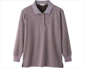 ジャカードポロシャツ / 820300-31　M～L　グレーパープル【販売単位:1】(cm-489674)(cm-489674)