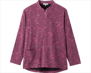 ロングファスナーTシャツ / 820308-11　M～L　ワイン【販売単位:1】(cm-489700)(cm-489700)[1