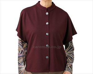 カット後ろ長めスタンド衿ベスト / 820482-01　M～L　ワイン【販売単位:1】(cm-489707)(cm-489707