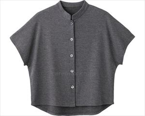 カット後ろ長めスタンド衿ベスト / 820482-21　M～L　グレー【販売単位:1】(cm-489709)(cm-489709