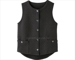 斜め釦ホールキルトベスト / 820498-01　M　ブラック【販売単位:1】(cm-489848)(cm-489848)[1枚