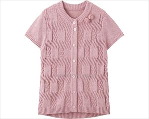 もちもちモール斜め釦ホールベスト / 820499-12　L　ピンク【販売単位:1】(cm-489857)(cm-489857)