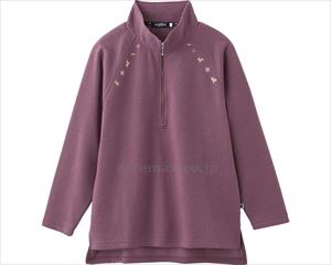 裏起毛ハーフジップトレーナー / 820504-12 L パープル(cm-489902)[枚]