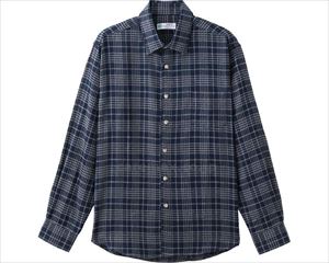 斜め釦ホール起毛シャツ / 820508-12　L　ネイビー【販売単位:1】(cm-489941)(cm-489941)[1枚]