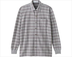 裏起毛スナップ釦ニットシャツ / 820520-01　M　グレー【販売単位:1】(cm-490010)(cm-490010)[1