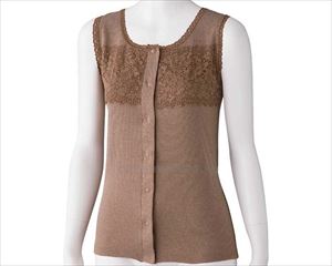 フロントレースノースリーブホックインナー / 800143-12　L　ブラウン【販売単位:1】(cm-490648)(cm-49