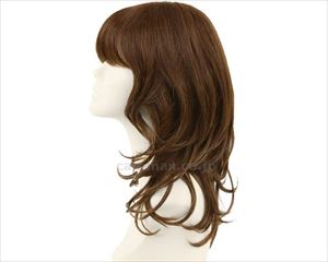 総手植えオールウィッグ ランダムカールミディ / BA-103-ZNB 人毛ミックスナチュラルブラウン(cm-493291)[個