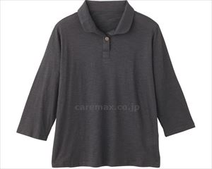 7分袖衿付Tシャツ / 820049-81 M～L チャコール(cm-495906)[枚]