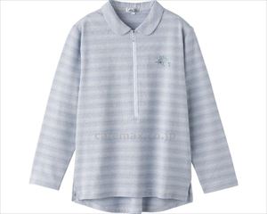 ロングファスナーポロシャツ / 820621-31 M～L ブルー(cm-495960)[枚]