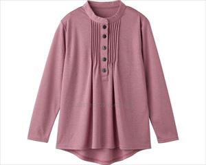 斜め釦ホールピンタックブラウス / 820674-21 M ピンク(cm-496258)[枚]