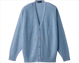 国産麻混ニットカーディガン / 820858-12 L サックス(cm-496812)[枚]