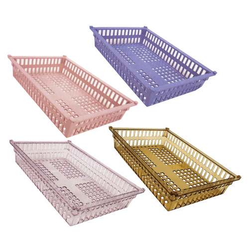 プラスチックバスケット PB64-10 ﾌﾟﾗｽﾁｯｸﾊﾞｽｹｯﾄ ピーチ(01-2547-03-01)【サカセ化学工業】[1枚