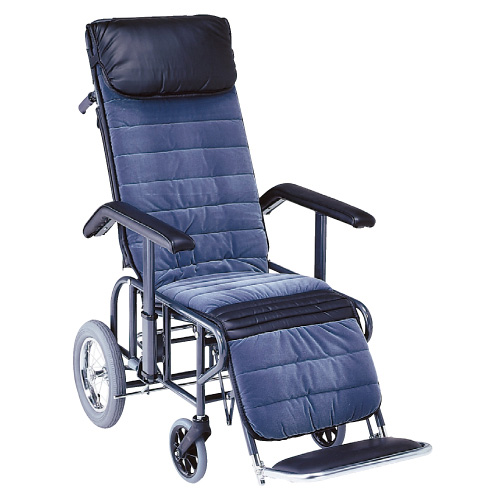 フルリクライニング車いす（介助用） ﾘｸﾗｲﾆﾝｸﾞｸﾙﾏｲｽ(ｶｲｼﾞｮ)(01-4055-00)1ｶﾞﾀ (ｽﾁｰﾙｾｲ)モケットシート モケットシート