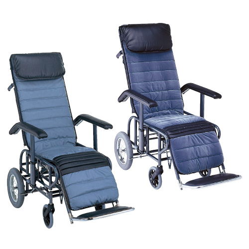 フルリクライニング車いす（介助用） ﾘｸﾗｲﾆﾝｸﾞｸﾙﾏｲｽ(ｶｲｼﾞｮ)(01-4057-00)2ｶﾞﾀ (ｽﾁｰﾙｾｲ)ビニールレザーシート ビニールレザーシート