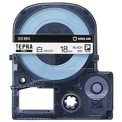 テプラＰＲＯ用白ラベル（黒文字） SS12K(01-5733-05)