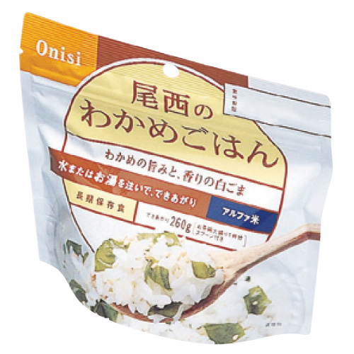 アルファ米・わかめご飯（賞味期限５年 ｱﾙﾌｧﾏｲ･ﾜｶﾒｺﾞﾊﾝ(01-6218-09)2155(100G･1ｼｮｸ)50ﾌｸ