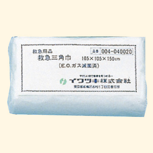 救急三角巾（滅菌済） 040020(105X105X150) ｷｭｳｷｭｳｻﾝｶｸｷﾝ(07-3655-00)【イワツキ】[1枚