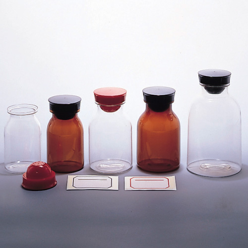 散薬瓶（ＰＣ製）茶 300CC ｻﾝﾔｸﾋﾞﾝ(PCｾｲ)ﾁｬ キャップ：赤(08-2960-05-03)【エムアイケミカル】[