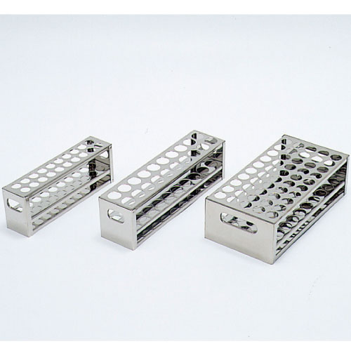 試験管立（１５ｍｍ用×４８本立） 4X12(ｽﾃﾝﾚｽ) ｼｹﾝｶﾝﾀﾃ(15MMﾖｳX48ﾎﾝ)(10-2820-09)【ウルシヤマ金属工業】[1個単位]