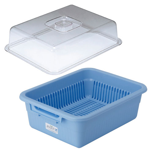 水切りカゴ NO.3(ﾌﾞﾙｰ) ﾐｽﾞｷﾘｶｺﾞ(19-3796-02)【新輝合成】[1個単位](松吉医科器械)[個]