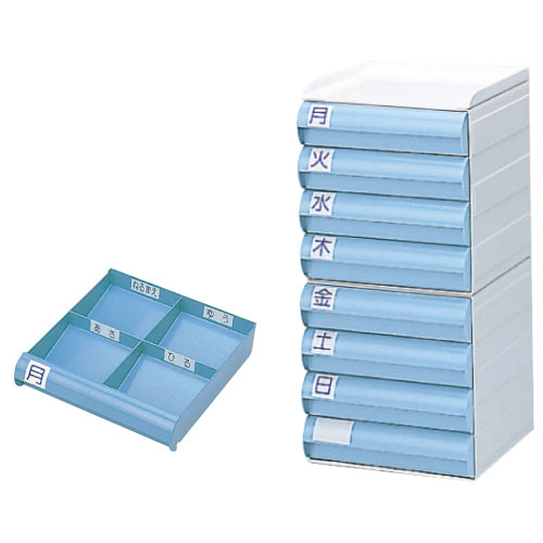 自主管理薬箱（ウイークリーメディ） WM-S02(ｽｴｵｷｶﾞﾀ) ｼﾞｼｭｶﾝﾘｸｽﾘﾊﾞｺ(ｳｨｰｸﾘｰ 透明(19-7170-00-03)【サカセ化学工業】[1個単位]