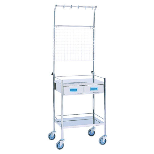 マイスコカラー点滴処置台引出付二段 MY-1070B(ﾌﾞﾙｰ) ﾏｲｽｺｶﾗｰﾃﾝﾃｷｼｮﾁﾀﾞｲ(20-3520-00)【松