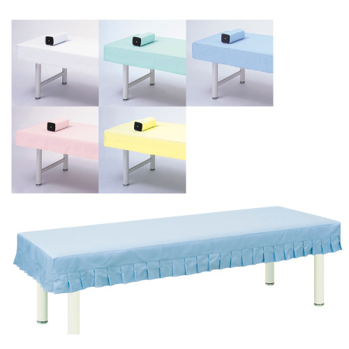 診察台カバー（綿製）フリル付 TB-75-02(70X180CM) ｼﾝｻﾂﾀﾞｲｶﾊﾞｰﾒﾝﾌﾘﾙﾂｷ ブラウン(20-3803-00-07)【高田ベッド製作所】[1枚単位]