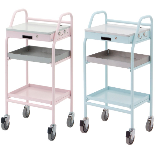 電子カルテワゴン（ナーシングカート） RKW-201P(ﾋﾟﾝｸ) ﾃﾞﾝｼｶﾙﾃﾜｺﾞﾝﾅｰｼﾝｸﾞｶｰﾄ(20-4803-00)【ナカバヤシ】[1台単位]