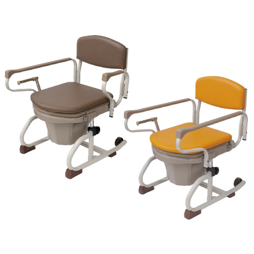 ナーセントトイレ（スチール製丸型） ﾌﾞﾗｳﾝ ﾅｰｾﾝﾄﾄｲﾚｽﾁｰﾙｾｲﾏﾙｶﾞﾀ 両長取っ手型(20-5991-01-02