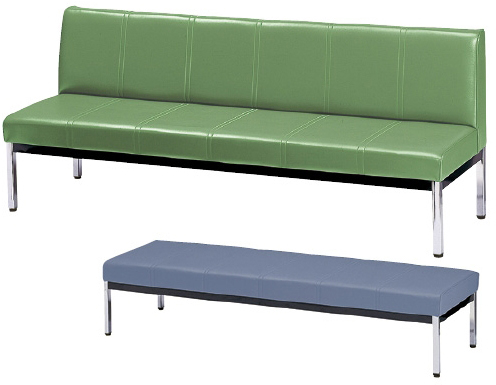 長イス（背なし） IB-15B(1500X580X390) ﾅｶﾞｲｽ(ｾﾅｼ) ネオブラック(23-2073-01-10)【ニ