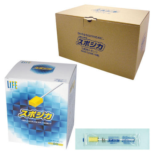 口腔用スポンジ スポジカ ｺｳｸｳﾖｳｽﾎﾟﾝｼﾞｽﾎﾟｼﾞｶ 300ﾎﾝｲﾘ(50ﾎﾝX6ﾌｸﾛ)【1箱単位】(23-2617-02)【6箱単位】