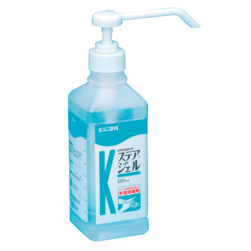手指消毒剤ステアジェル（医薬部外品） 023-409703-00(500ML) ｽﾃｱｼﾞｪﾙ(23-2867-02)【川本産業】[20本単位]