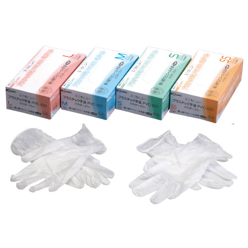 エクセレントプラスチック手袋ＰＦ PVC-100(100ﾏｲｲﾘ) ｴｸｾﾚﾝﾄﾌﾟﾗｽﾁｯｸﾃﾌﾞｸﾛPF Ｓ(23-3141