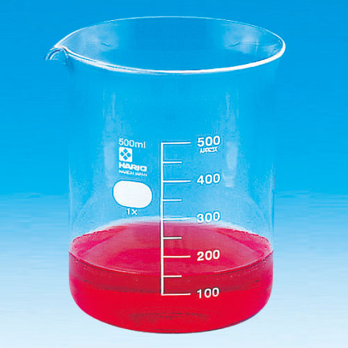 ビーカー（ガラス製） 500ML(92X121MM) ﾋﾞｰｶｰ(ｶﾞﾗｽｾｲ)(23-3233-06)【ハリオ】[1個単位]