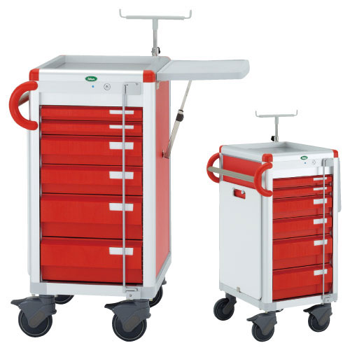 救急カート（ステンレス天板） ｷｭｳｷｭｳｶｰﾄ(ｽﾃﾝﾚｽﾃﾝﾊﾞﾝ CUA3-A026EA【1台単位】(23-3300-00) ピーチ