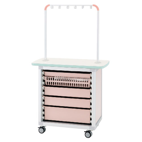 作業台（ハンガー付対面タイプ） WT-0915-2(ﾎﾝﾀｲ:ﾋﾟｰﾁ) ｻｷﾞｮｳﾀﾞｲ ブルー(23-3639-00-02)【サカセ化学工業】[1台単位]