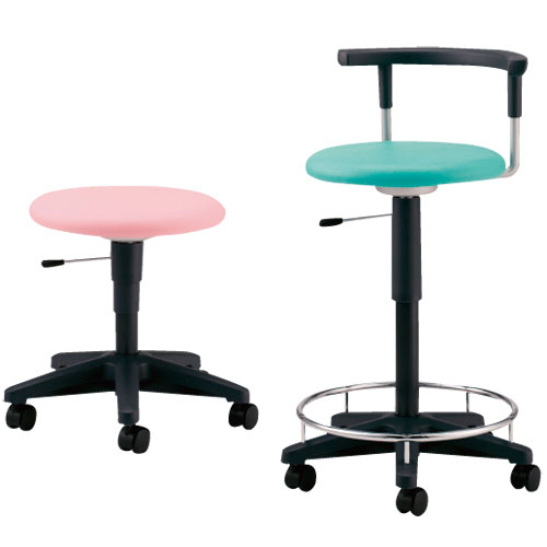 ナースチェア（背なし・リング付） ﾅｰｽﾁｪｱ(ｾﾅｼ･ﾘﾝｸﾞﾂｷ)(23-3650-01)TDC-30Rグリーン グリーン