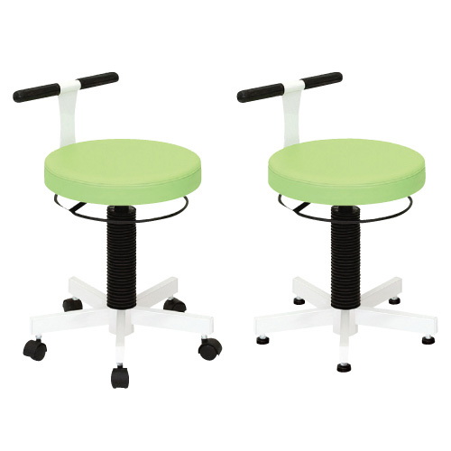 クランケチェア（キャスター付） ｸﾗﾝｹﾁｪｱ(ｷｬｽﾀｰﾂｷ)(23-5119-00)TB-765-01ビニルレザーライトグリーン ビニルレザーライトグリーン