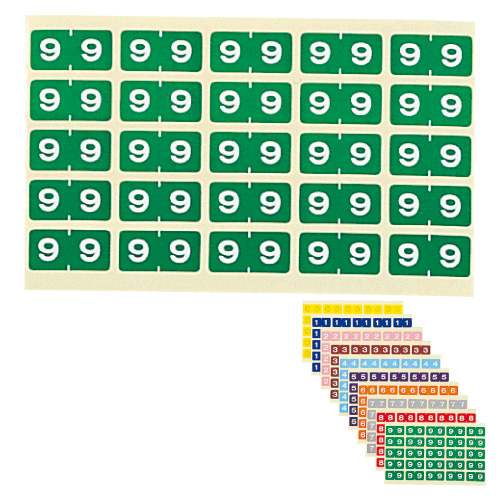 カラーナンバーラベル（Ｍ） HK7753(ﾀﾝﾊﾞﾝ)250ﾍﾝｲﾘ ｶﾗｰﾅﾝﾊﾞｰﾗﾍﾞﾙ(M) ９(23-5604-00-