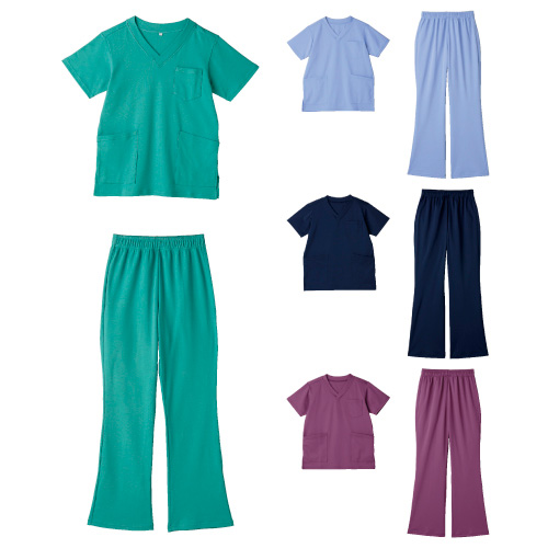 ニットスクラブ（男女兼用） ﾆｯﾄｽｸﾗﾌﾞ(ﾀﾞﾝｼﾞｮｹﾝﾖｳ) M【1枚単位】(23-5824-02) サックス