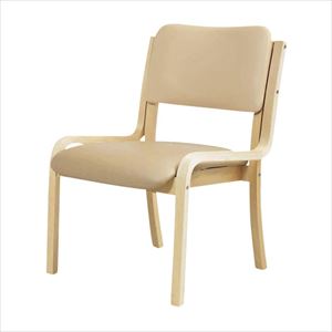 多目的木製チェア（肘なし） FSW-22 ベージュ肘なしベージュ【ニシキ工業】(FSW-22)(23-6314-00-01)【1