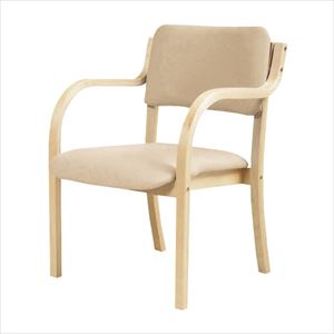 多目的木製チェア（肘付） FSW-22A ベージュ肘付ベージュ【ニシキ工業】(FSW-22A)(23-6314-01-01)【1