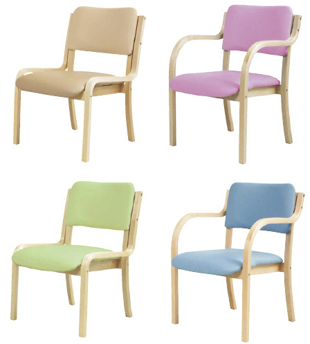 多目的木製チェア（肘付） FSW-22A ﾀﾓｸﾃｷﾓｸｾｲﾁｪｱ(ﾋｼﾞﾂｷ) グリーン(23-6314-01-06)【ニシキ