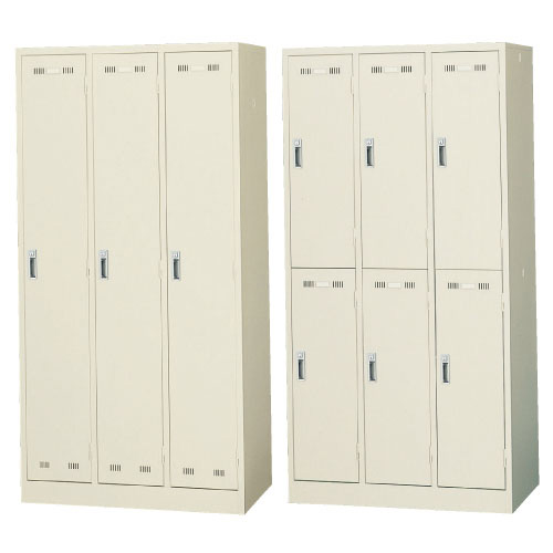 ロッカー（３人用） SLK-3(900X515X1790MM ﾛｯｶｰ(3ﾆﾝﾖｳ)(23-6759-00)【生興】[1台単位]